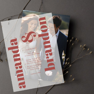 Minimalistische moderne, fette SkriptWedding Pergament Einladungen