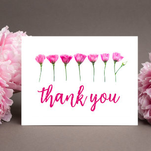 Minimalistische moderne florale rosa Dankeschön  Postkarte