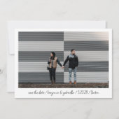 Minimalistische moderne Foto-Hochzeit Ankündigung (Vorderseite)