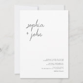 Minimalistische moderne Foto-Hochzeit Einladung (Vorderseite)