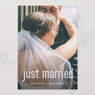 Minimalistische moderne Foto Hochzeit Empfang Einladung