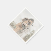 Minimalistische moderne Foto-Hochzeit Serviette (Ecke)