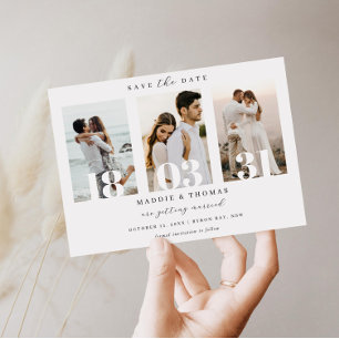 Minimalistische moderne Foto Save the Date Einladu Einladung