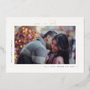 Minimalistische moderne Foto-Save-the-Date-Einladu Folieneinladung