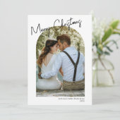 Minimalistische, moderne Foto Weihnachtskarte Einladung (Stehend Vorderseite)