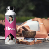 Minimalistische moderne FotoCollage Personalisiert Trinkflasche