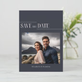 Minimalistische moderne Fotohochzeit Save The Date (Stehend Vorderseite)