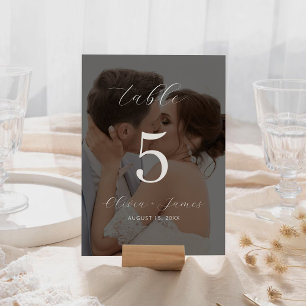 Minimalistische moderne Fototisch-Nummernkarte Tischnummer