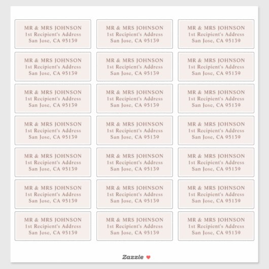 Minimalistische moderne Gästeschriften für Hochzei Aufkleber (Blatt)