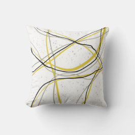 Minimalistische moderne, gelbe und schwarze Linien Kissen