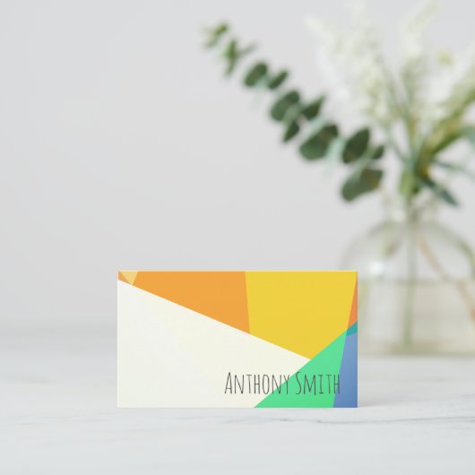 Minimalistische moderne geometrische, farbige Gewo Visitenkarte (Stehend Vorderseite)