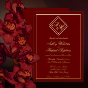 Minimalistische moderne geometrische Monogramm-Hoc Folieneinladung