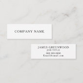 Minimalistische moderne Geschäftskarte des Mini Visitenkarte (Vorne/Hinten)