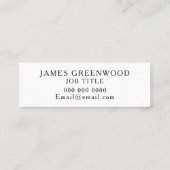 Minimalistische moderne Geschäftskarte des Mini Visitenkarte (Rückseite)