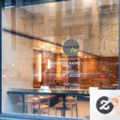 MINIMALISTISCHE MODERNE GESCHÄFTSLOGO-STUNDEN WEIS FENSTERAUFKLEBER (Café-Fenster)