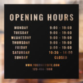 Minimalistische, moderne Geschäftszeiten Schwarz Fensteraufkleber (Blatt 2)