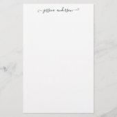 Minimalistische moderne Girly Black Script-Kalligr Briefpapier (Vorderseite)