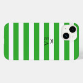 Minimalistische moderne Girly Green Stripe Bow-Ini Case-Mate iPhone Hülle (Rückseite (Horizontal))