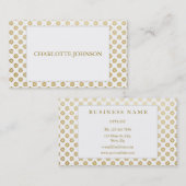 Minimalistische, moderne Golden White Vip Business Visitenkarte (Vorne/Hinten)