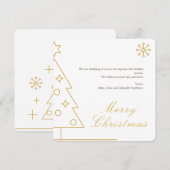 Minimalistische, moderne goldene Weihnachtskarte i (Vorne/Hinten)