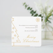 Minimalistische, moderne goldene Weihnachtskarte i (Stehend Vorderseite)