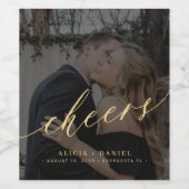 Minimalistische moderne Goldskripte jubeln Foto Ho Weinetikett (Einzelnes Label)