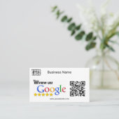 Minimalistische moderne Google-Prüfkarte mit QR-Co Visitenkarte (Stehend Vorderseite)