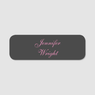Minimalistische, moderne, grau-rosa Feminine Namensschild