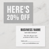 Minimalistische, moderne, graue Discount-Karte Rabattkarte (Vorne/Hinten)