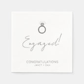 Minimalistische, moderne, graue Engagement-Partei Serviette (Vorderseite)