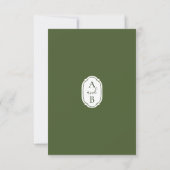 Minimalistische, moderne Grün- und Weiß-Hochzeitsd (Rückseite)