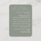 Minimalistische, moderne Grüne Seiten Hochzeitsdet Begleitkarte (Vorderseite)