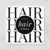 Minimalistische, moderne Haarverlängerung Quadratische Visitenkarte (Vorderseite)