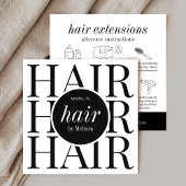 Minimalistische, moderne Haarverlängerung Quadratische Visitenkarte