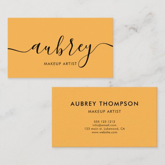 Minimalistische moderne handgeschriebene Kalligraf Visitenkarte (Vorne/Hinten)