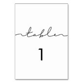 Minimalistische moderne handgeschriebene Kalligrap Tischnummer (Vorderseite)