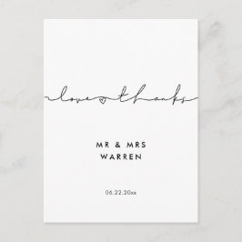 Minimalistische moderne handgeschriebene Liebe & d Postkarte