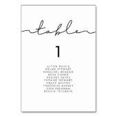 Minimalistische, moderne, handgeschriebene Sitzkar Tischnummer (Vorderseite)