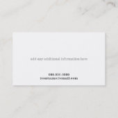 Minimalistische moderne Handschrift Beruflich Visitenkarte (Rückseite)