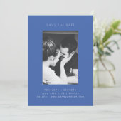 Minimalistische moderne, helle Cobalt Blue Foto Ho Save The Date (Stehend Vorderseite)