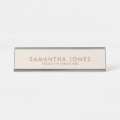 Minimalistische, moderne, helle Pfirsichpfirsichpf Schreibtischnamensplakette (Vorderseite )