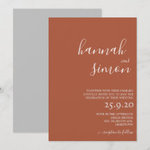 Minimalistische moderne Herbst-Hochzeitseinladung
