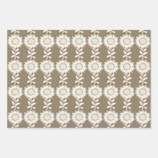 Minimalistische moderne Herbstfarben Sonnenblumen Geschenkpapier Set (Vorderseite 3)
