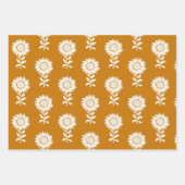 Minimalistische moderne Herbstfarben Sonnenblumen Geschenkpapier Set (Vorderseite 2)