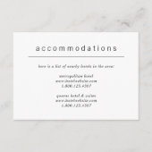 Minimalistische moderne Hochzeit Begleitkarte (Vorderseite)