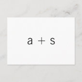 Minimalistische moderne Hochzeit Begleitkarte (Rückseite)