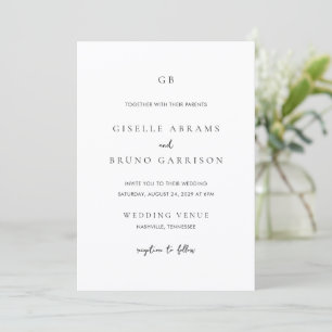 Minimalistische Moderne Hochzeit Einladung