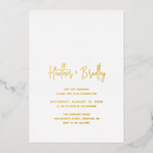 Minimalistische Moderne Hochzeit Folieneinladung