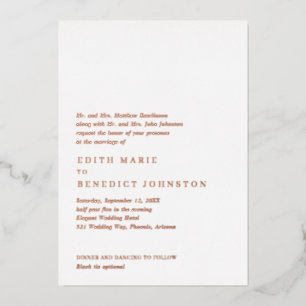 Minimalistische Moderne Hochzeit Folieneinladung