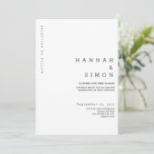 Minimalistische moderne Hochzeit im Herbst Einladu (Stehend Vorderseite)